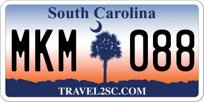 SC license plate MKM088