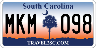 SC license plate MKM098