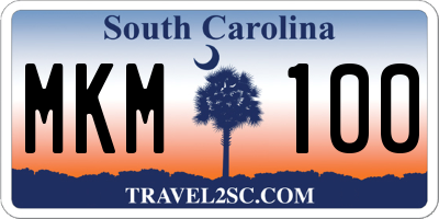 SC license plate MKM100