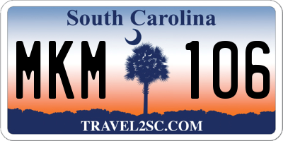 SC license plate MKM106