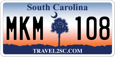 SC license plate MKM108