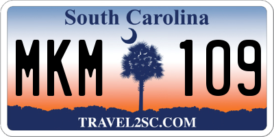 SC license plate MKM109