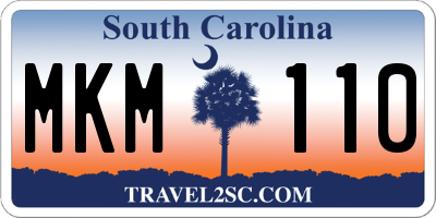 SC license plate MKM110