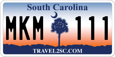 SC license plate MKM111