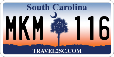 SC license plate MKM116