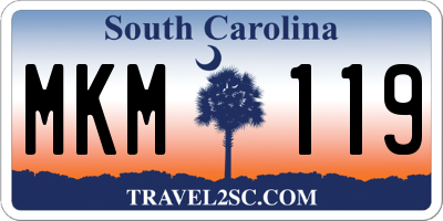 SC license plate MKM119