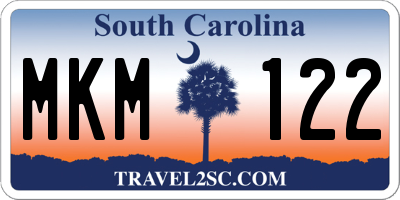 SC license plate MKM122