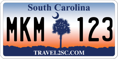 SC license plate MKM123