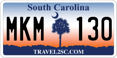 SC license plate MKM130