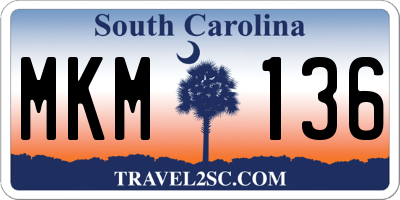 SC license plate MKM136