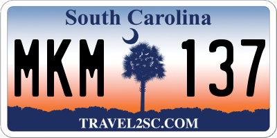 SC license plate MKM137