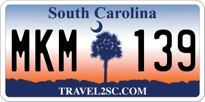 SC license plate MKM139