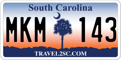 SC license plate MKM143