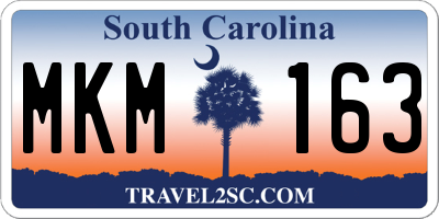 SC license plate MKM163