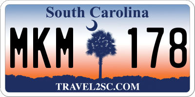 SC license plate MKM178