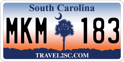 SC license plate MKM183
