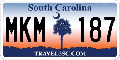 SC license plate MKM187