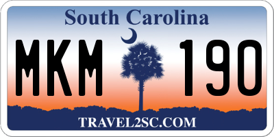 SC license plate MKM190