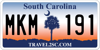 SC license plate MKM191