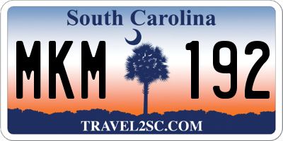 SC license plate MKM192