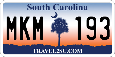 SC license plate MKM193