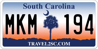 SC license plate MKM194