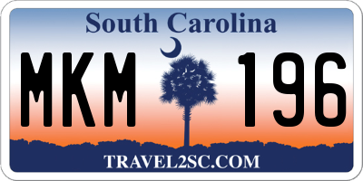 SC license plate MKM196