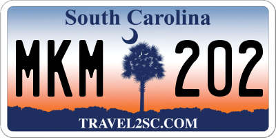 SC license plate MKM202
