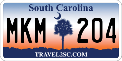 SC license plate MKM204