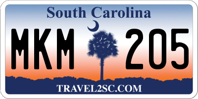 SC license plate MKM205