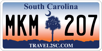 SC license plate MKM207