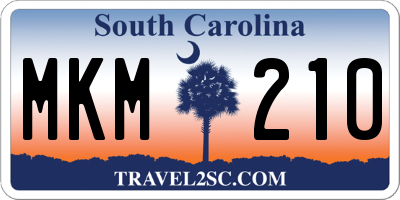 SC license plate MKM210