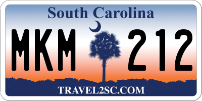 SC license plate MKM212