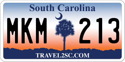 SC license plate MKM213