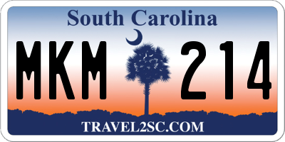 SC license plate MKM214