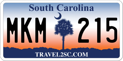 SC license plate MKM215