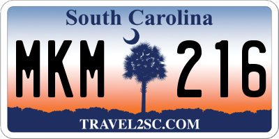SC license plate MKM216
