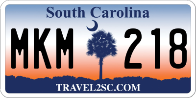 SC license plate MKM218