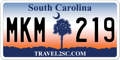 SC license plate MKM219