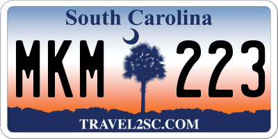 SC license plate MKM223