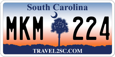 SC license plate MKM224