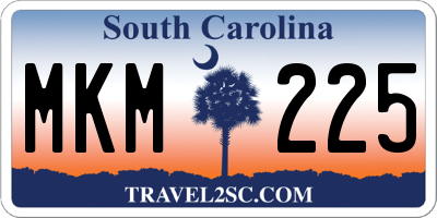 SC license plate MKM225