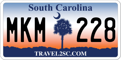 SC license plate MKM228