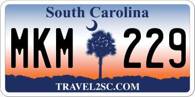 SC license plate MKM229