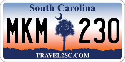 SC license plate MKM230