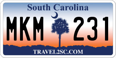 SC license plate MKM231