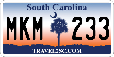 SC license plate MKM233