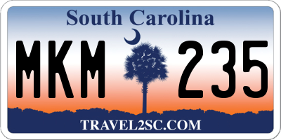 SC license plate MKM235