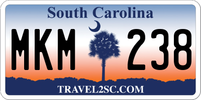 SC license plate MKM238