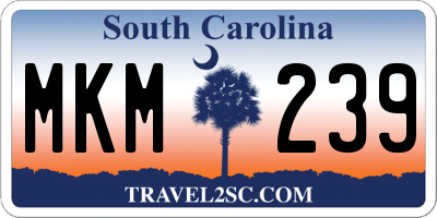 SC license plate MKM239